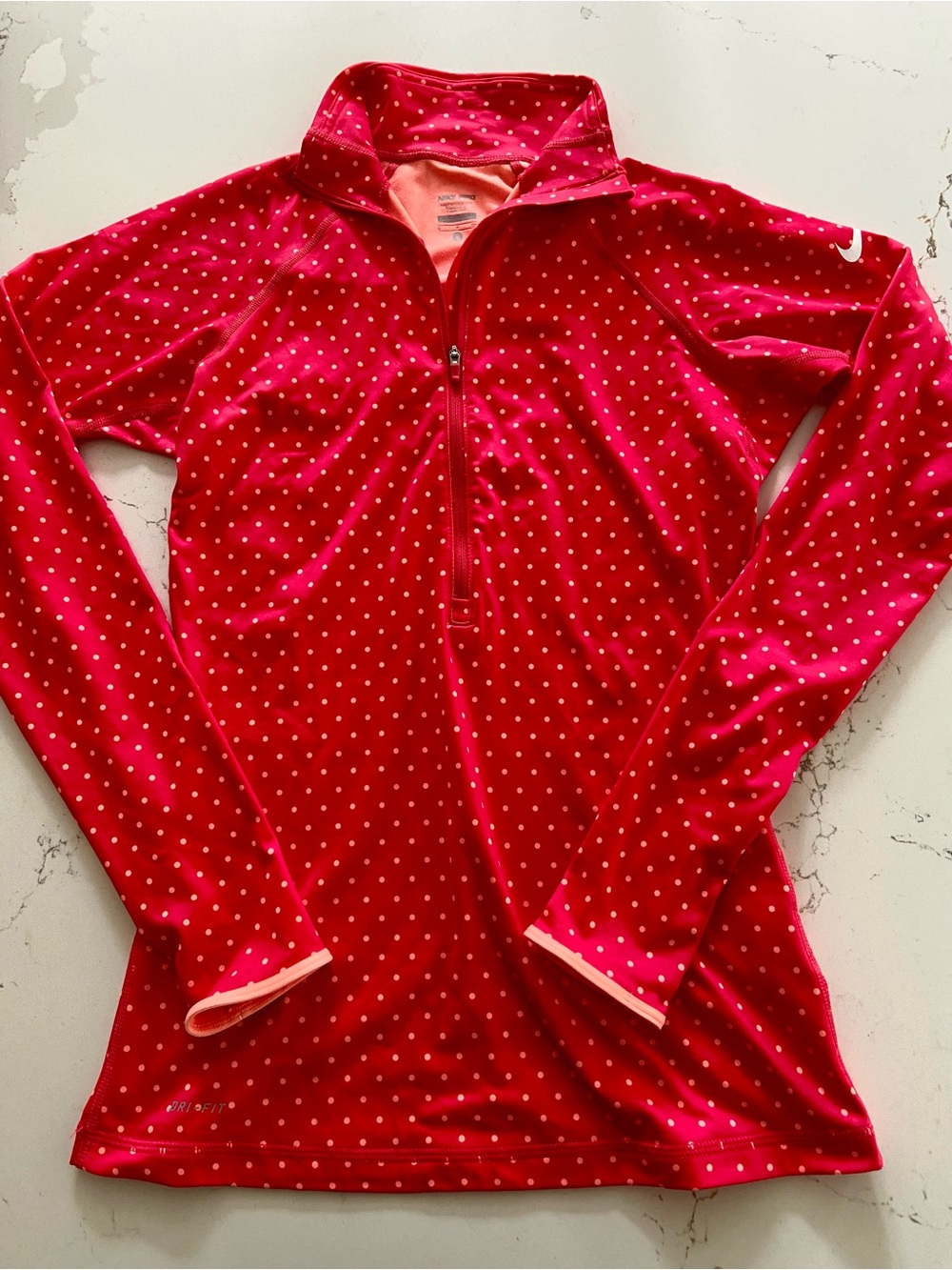Nike Pro Twee Pink Polka Dot Half-Zip Pullover  Jacket